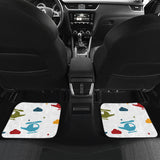 Colorful Helicopter Pattern Front And Back Car Mats