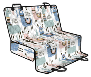 Lama Alpaca Cactus Hand Drawn Pattern Dog Car Seat Covers