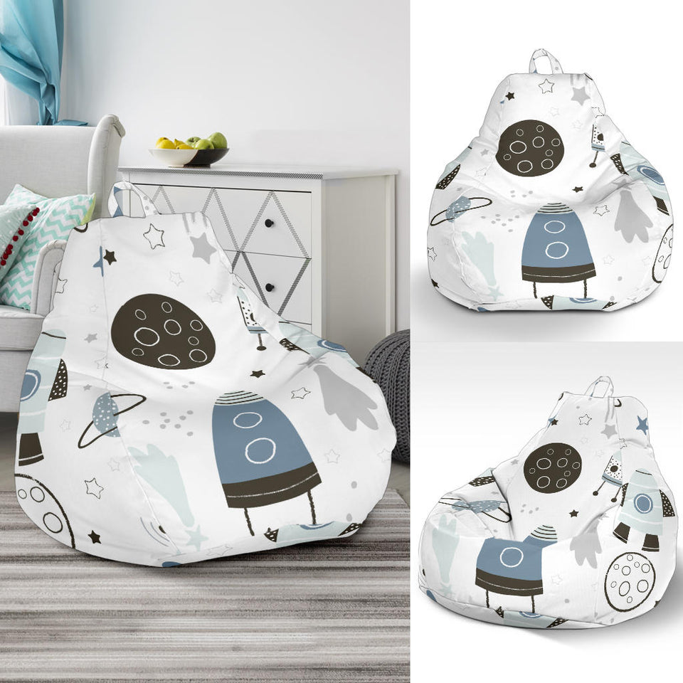 Hand Drawn Space Elements Space Rocket Star Planet Space Probe Bean Bag Cover