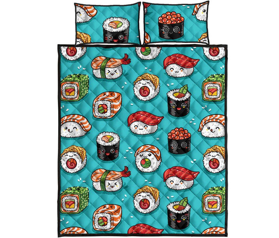 Cute sushi pattern Quilt Bed Set
