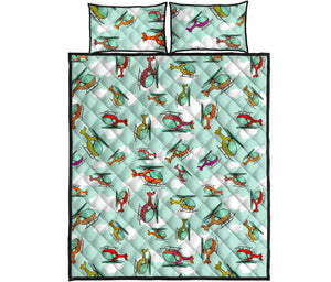 Helicopter design pattern Quilt Bed Set