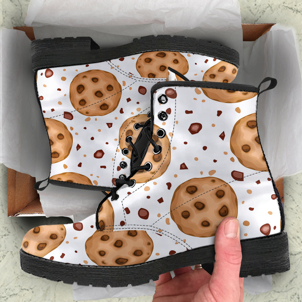Chocolate Chip Cookie Pattern Leather Boots