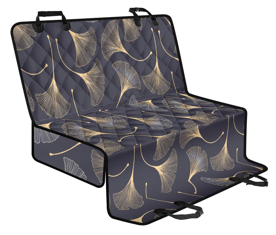 Gold Ginkgo Leaves Dog Car Seat Covers