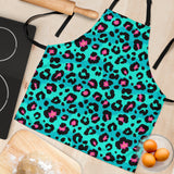 Green Leopard Skin Print Pattern Adjustable Apron