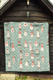 Cute Snowman Pattern Premium Quilt