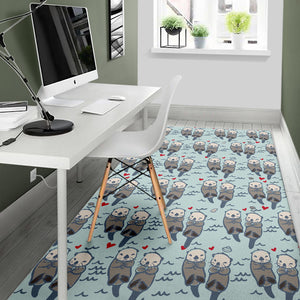 Lovely Sea Otter Pattern Area Rug