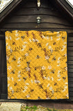 Bee Flower Pattern Premium Quilt