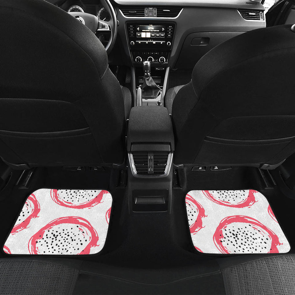 Hand Drawn Dragon Fruit Front And Back Car Mats