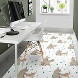 Cute Rhino Pattern Background Area Rug