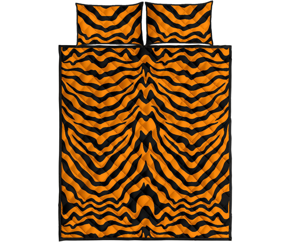 Bengal tigers skin print pattern Quilt Bed Set