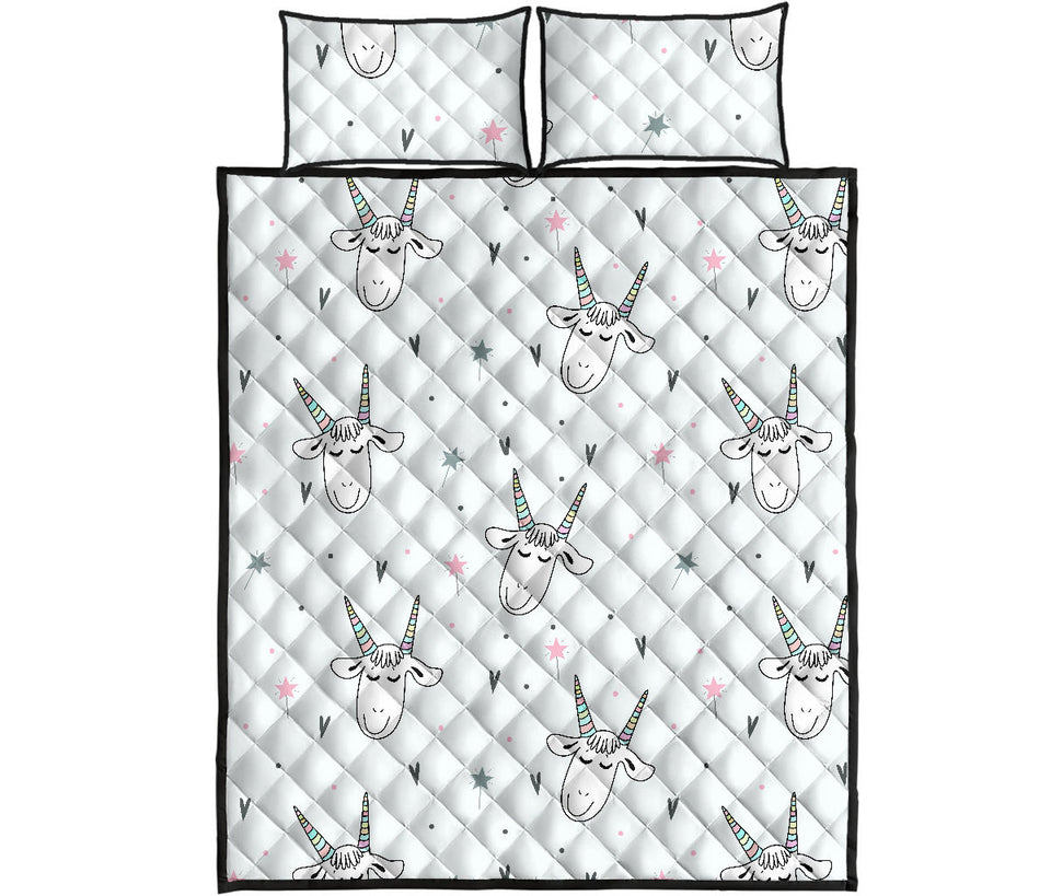 Cute goat design pattern Quilt Bed Set