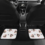 Cute Pugs Pink Heart Paw Pattern Front And Back Car Mats