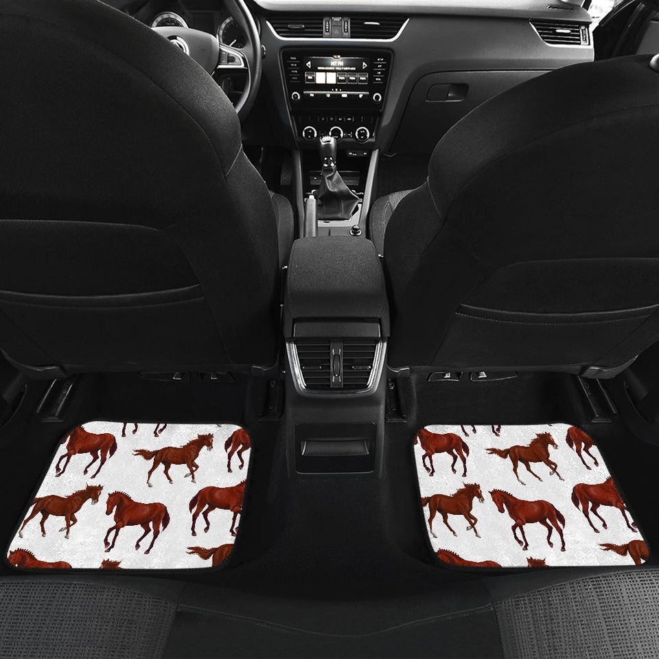 Horses Running Pattern Background Front And Back Car Mats