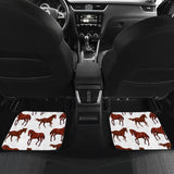 Horses Running Pattern Background Front And Back Car Mats