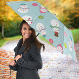 Cute Snowman Snowflake Pattern Umbrella