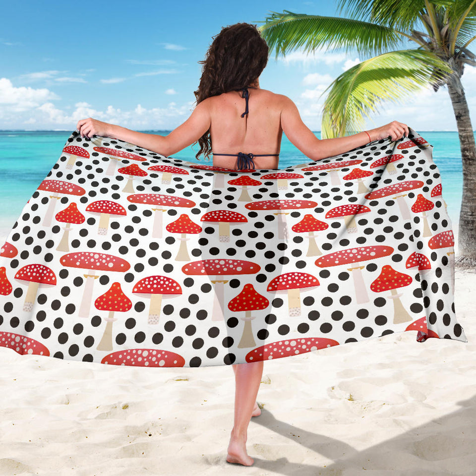 Red Mushroom Dot Pattern Sarong