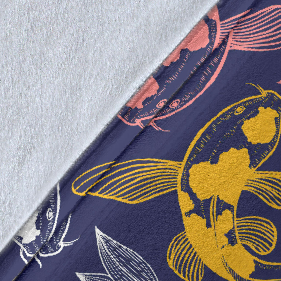 Koi Fish Carp Fish Pattern Premium Blanket
