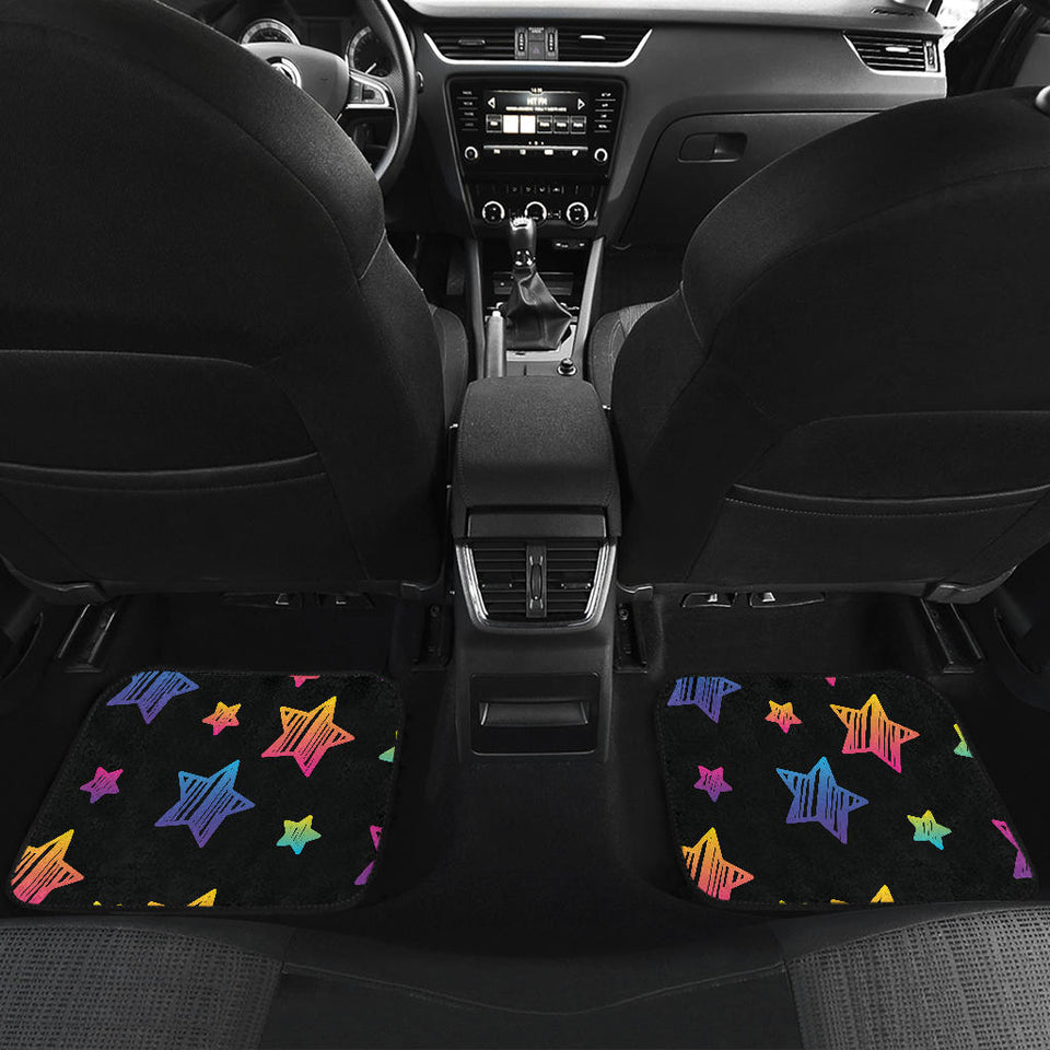 Colorful Star Pattern Front And Back Car Mats