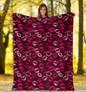 Lips Pattern Print Design 03 Premium Blanket