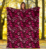 Lips Pattern Print Design 03 Premium Blanket