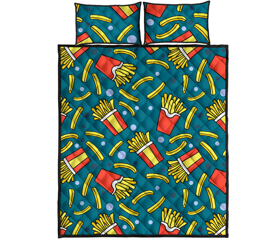 French fries red paper box pattern Quilt Bed Set