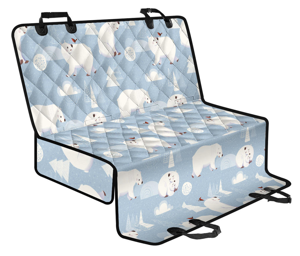 Cute Polar Bears Christmas Decoration Pattern Dog Car Seat Covers