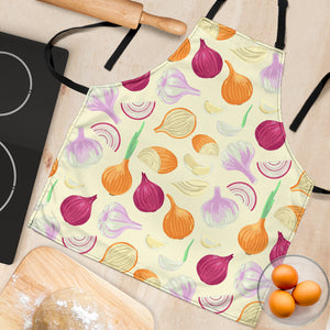 Onion Garlic White Red Pattern Adjustable Apron