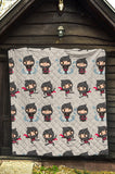 Cute Ninja Pattern Premium Quilt