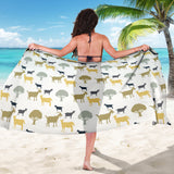 Silhouettes Of Goat And Tree Pattern Sarong