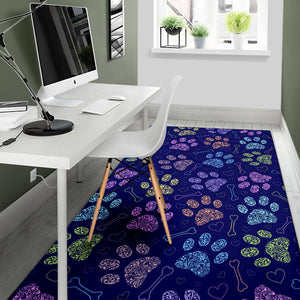 Dog Paws Pattern Print Design 02 Area Rug