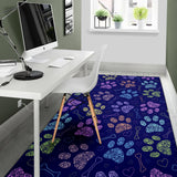 Dog Paws Pattern Print Design 02 Area Rug