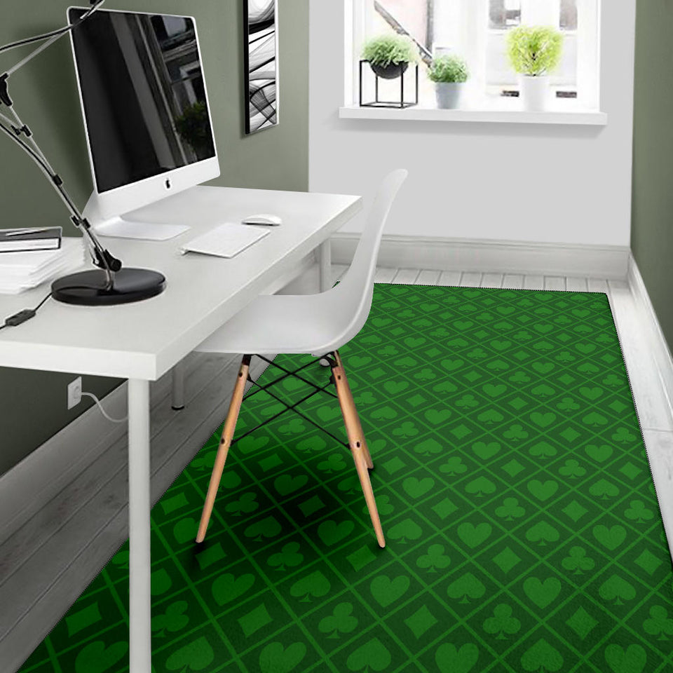 Casino Cards Suits Pattern Print Design 04 Area Rug