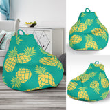 Pineapples Pattern Green Background Bean Bag Cover