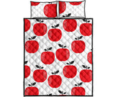 red apples white background Quilt Bed Set