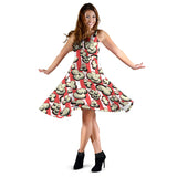 Popcorn Pattern Print Design 05 Sleeveless Midi Dress
