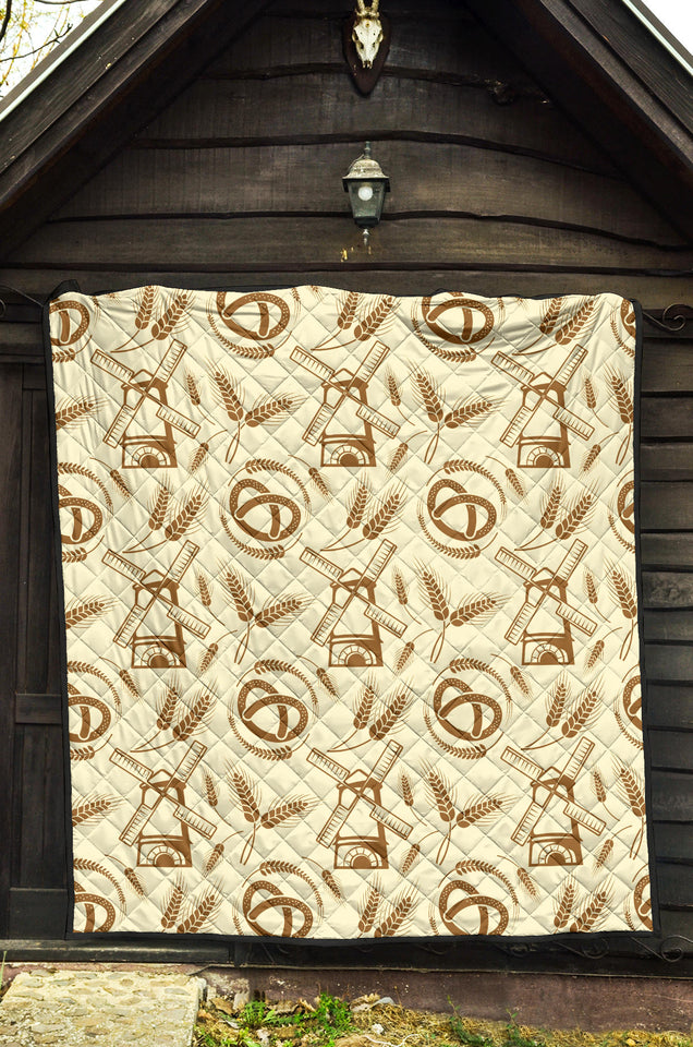 Windmill Wheat Pattern Premium Quilt