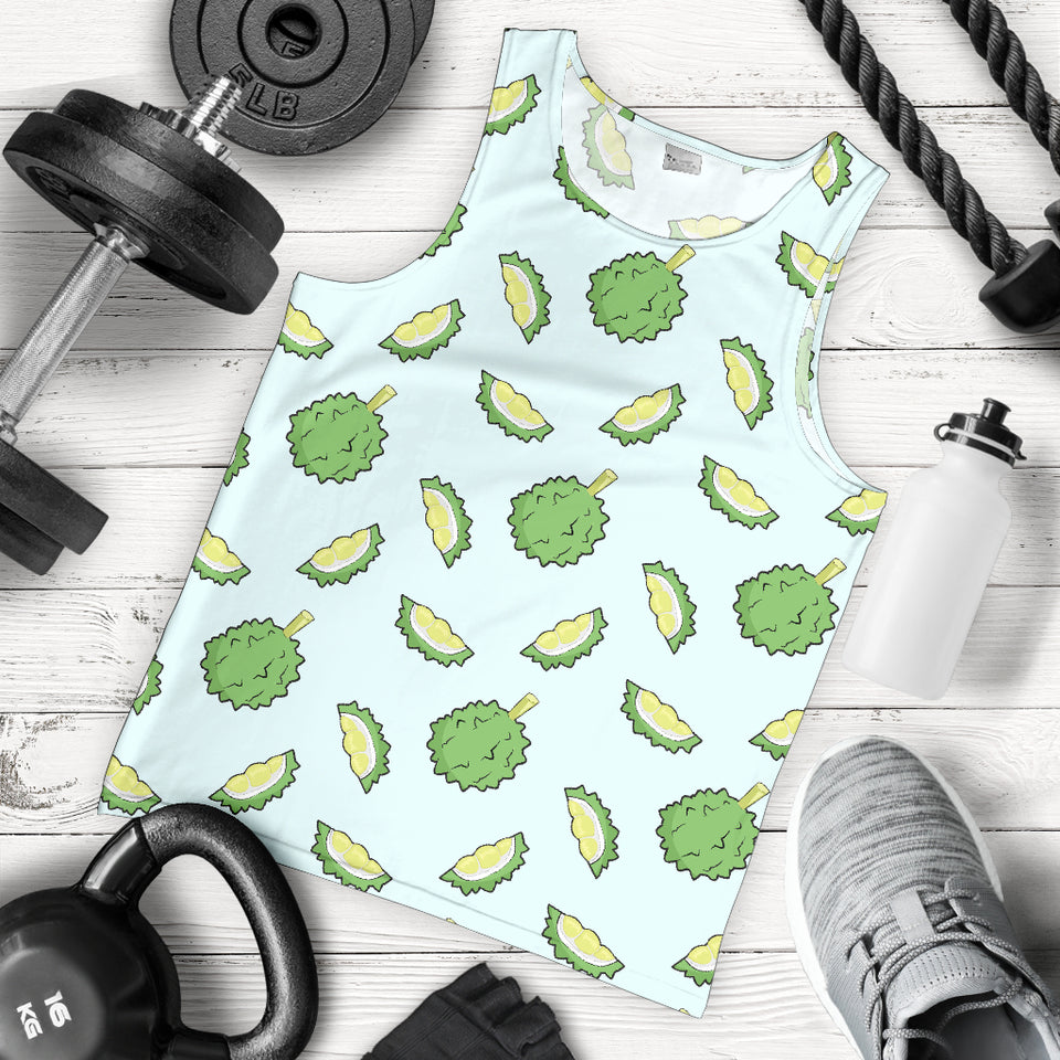 Durian pattern blue background Men Tank Top
