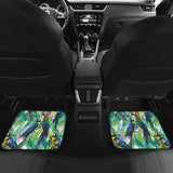 Colorful Parrot Exotic Flower Leaves Front And Back Car Mats