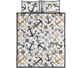 Anchors Rudders pattern Quilt Bed Set