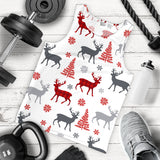 Deer tree snowflakes chrismas pattern Men Tank Top