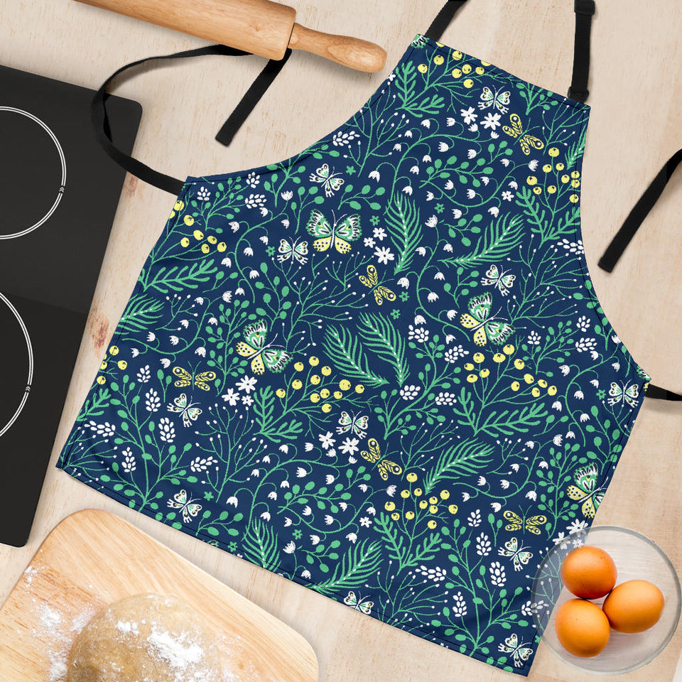 Butterfly Leaves Pattern Adjustable Apron