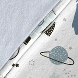 Hand Drawn Space Elements Space Rocket Star Planet Space Probe Premium Blanket