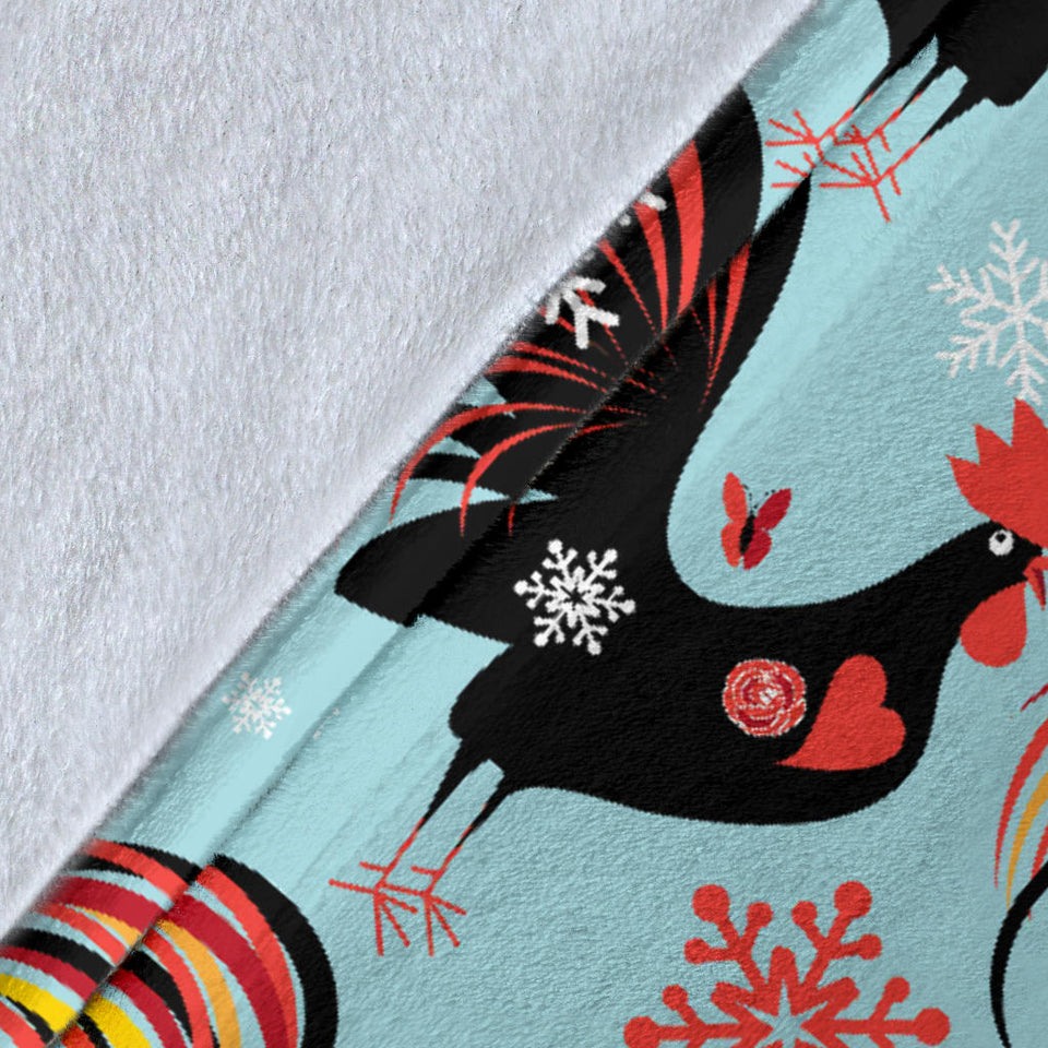 Rooster Chicken Cock Snowfalke Premium Blanket