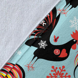 Rooster Chicken Cock Snowfalke Premium Blanket