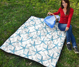 Watercolor Starfish Pattern Premium Quilt