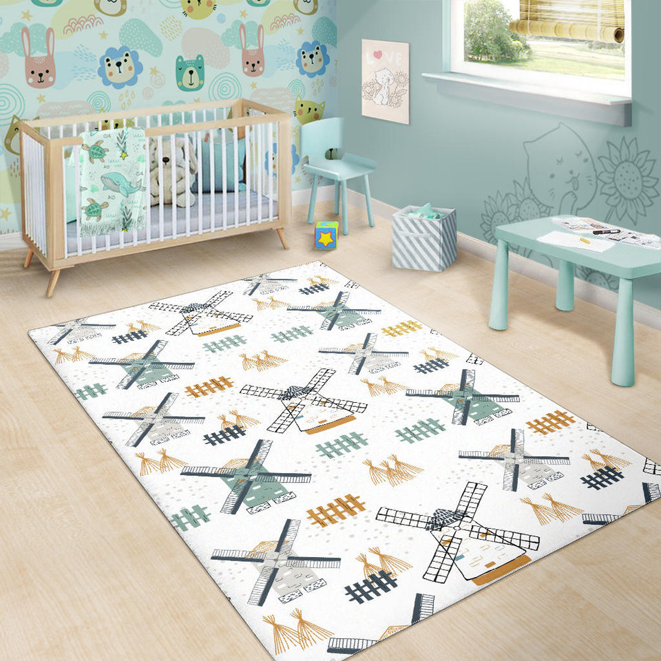 Windmill Pattern Area Rug