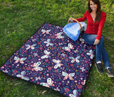 Colorful Butterfly Flower Pattern.Eps Premium Quilt