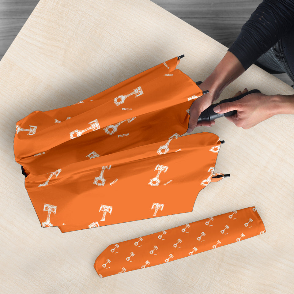 Engine Piston Orange Background Pattern Print Design 05 Umbrella