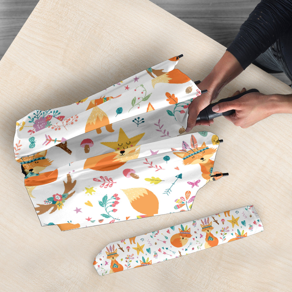 Cute Tribal Fox Pattern Umbrella