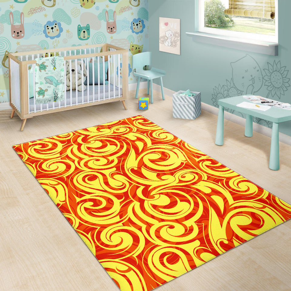 Fire Flame Design Pattern Area Rug
